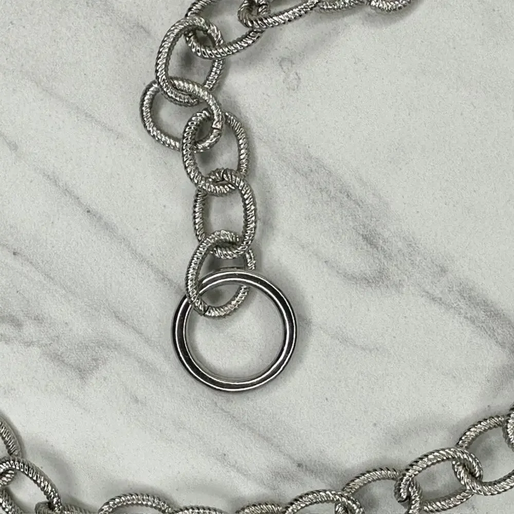 Chico's Textured Oval Link Chain Belt Spring Ring Clasp One Size (OS) ✨